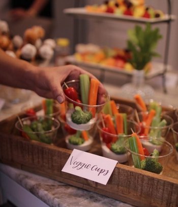 veggie cups as baby shower appetizer